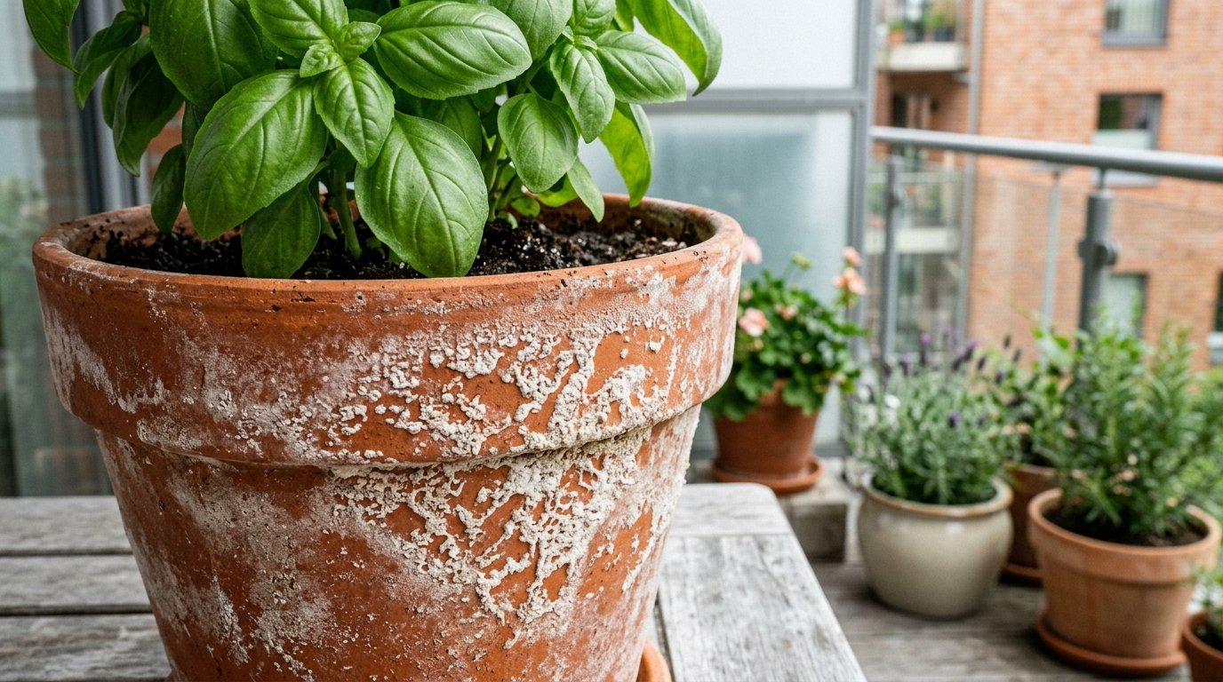 Meine Blumentöpfe aus Terrakotta sind mit Kalkstein bedeckt, ist das schlecht für meine Pflanzen?